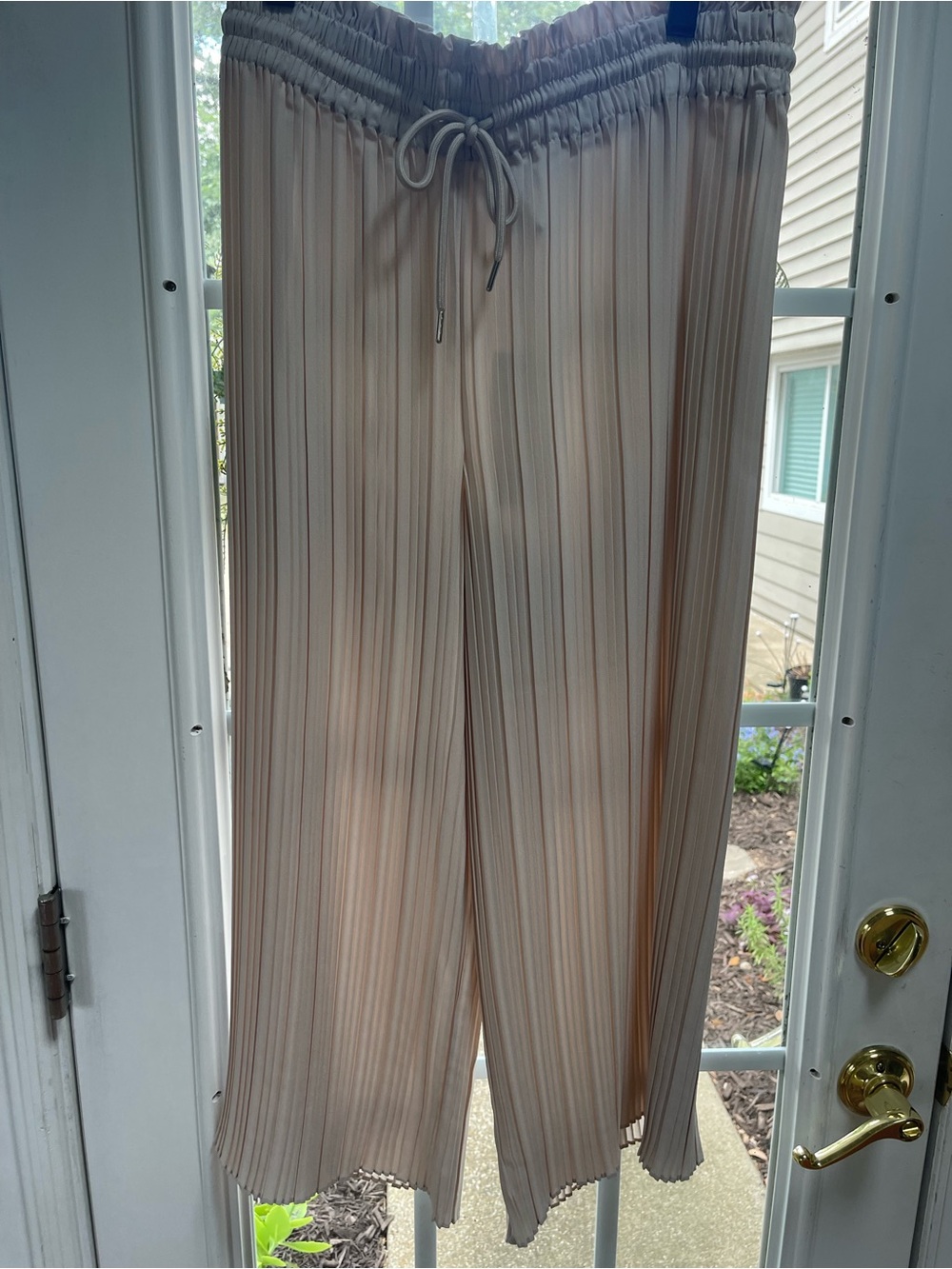 Rachel Zoe Pleated Wide-Leg Drawstring Pants - Light Cream